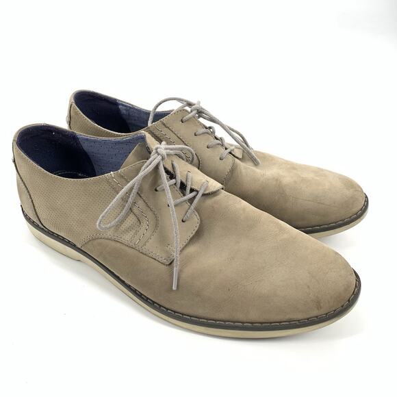 Sperry Top Sider Newman Oxford Nubuck Lace Up Shoes Size 11.5 M Mens Cream Beige - Picture 2 of 9